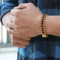 Genuine Paanch Mukhi Modern Rudraksha Bracelet with Gold Plating (Pack of 2)