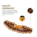 Genuine Paanch Mukhi Modern Rudraksha Bracelet with Gold Plating (Pack of 2)