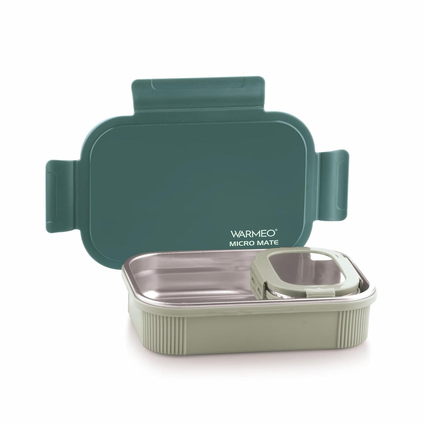 WARMEO MICROMATE Microwave-Safe Stainless Steel Lunch Box, Bpa Free, Perfect for Office, School, Travelling, Combo(800ml+150 ml),Green